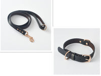 HKM-0469309 Durable PU Dog Leash and Collar Combo in Black, Red, Yellow, and Coffee