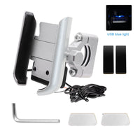 HKM-046931 Adjustable 360-Degree Rotatable Mobile Phone Holder for Motorcycles and ATVs - Aluminum Alloy Design