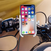 HKM-046931 Adjustable 360-Degree Rotatable Mobile Phone Holder for Motorcycles and ATVs - Aluminum Alloy Design