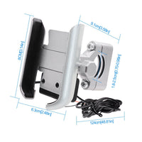 HKM-046931 Adjustable 360-Degree Rotatable Mobile Phone Holder for Motorcycles and ATVs - Aluminum Alloy Design