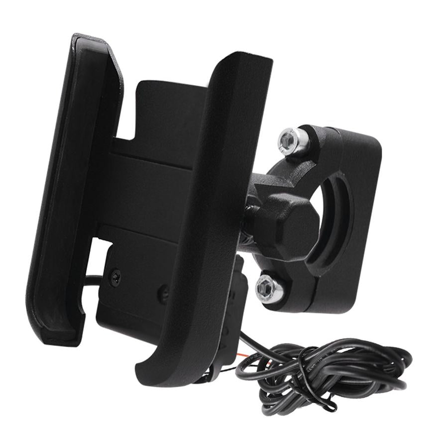 HKM-046931 Adjustable 360-Degree Rotatable Mobile Phone Holder for Motorcycles and ATVs - Aluminum Alloy Design