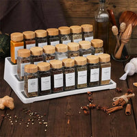 HKM-046931 Eco-Friendly 120ml Glass Spice Jars with Bamboo Lids and Labels - Set of 24