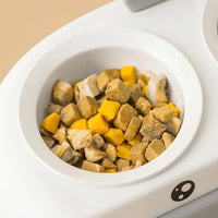 HKM-0469693 Duck Design Pet Double Bowl Tray for Cats and Dogs - Plastic Food and Water Feeder