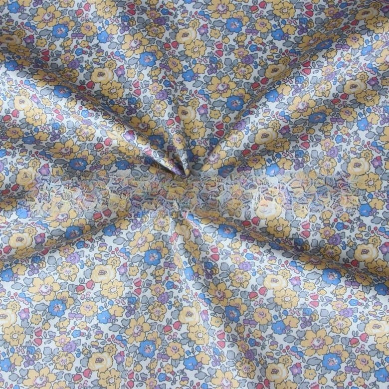 HKM-047059 Small Flower Print Fabric in Yellow and Green for Spring and Summer