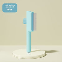 HKM-0471101 Pet Comb with One-Click Hair Removal and Knot Opening - Available in Multiple Colors and Tooth Options