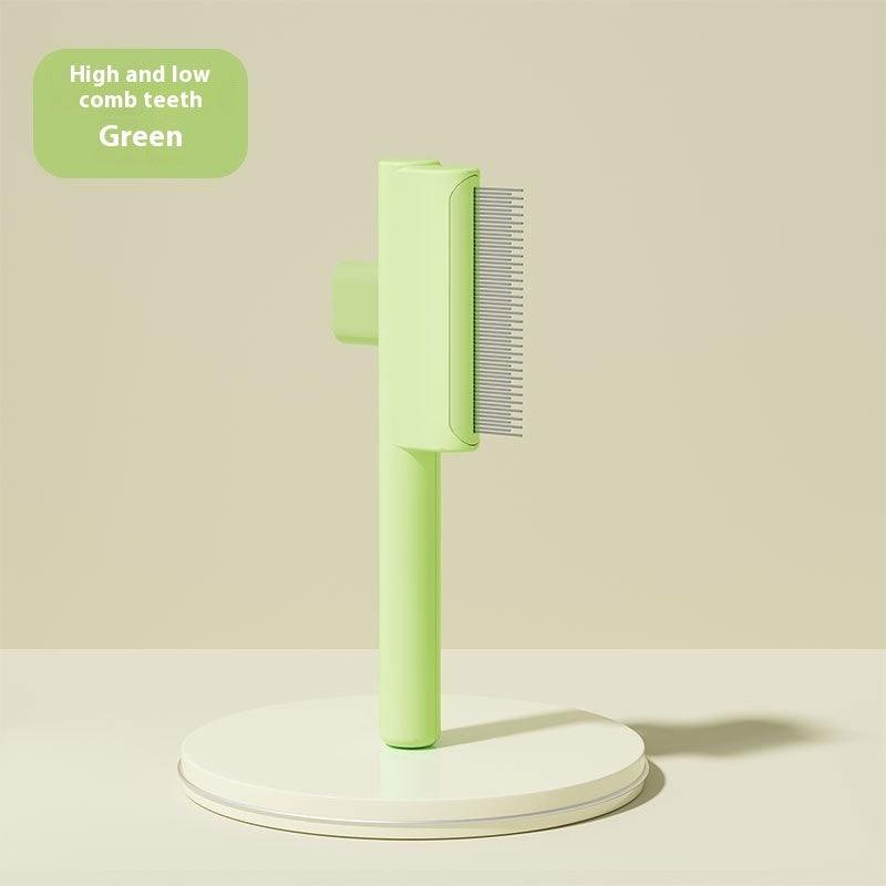 HKM-0471101 Pet Comb with One-Click Hair Removal and Knot Opening - Available in Multiple Colors and Tooth Options