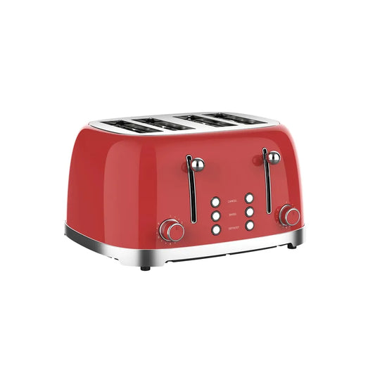 HKM-047123 4-Slice Retro Electric Toaster with Adjustable 1-6 Level Browning Control