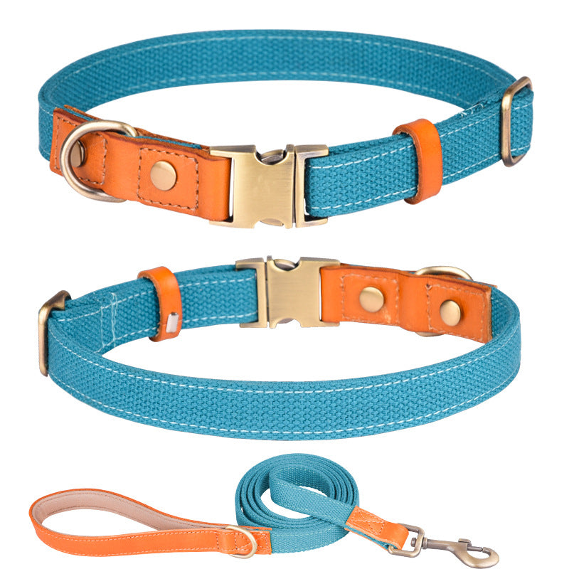 HKM-0471485 First Layer Cowhide Dog Collar with Drawstring in Multiple Colors