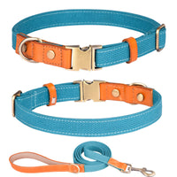 HKM-0471485 First Layer Cowhide Dog Collar with Drawstring in Multiple Colors