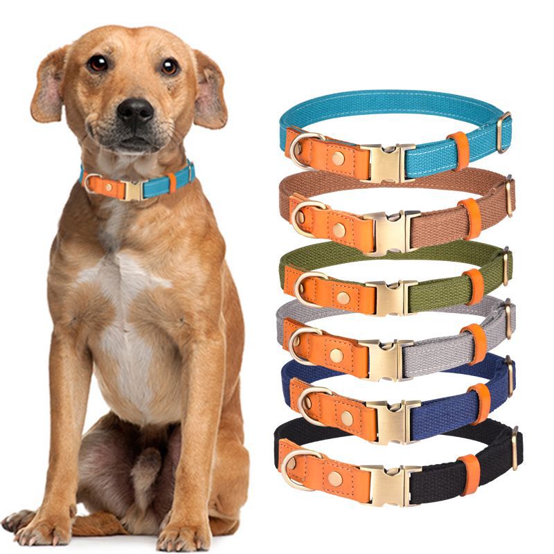HKM-0471485 First Layer Cowhide Dog Collar with Drawstring in Multiple Colors