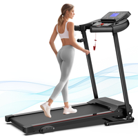 HKM-047251 Adjustable Incline Indoor Treadmill with Easy-to-Move Wheels for All Fitness Levels