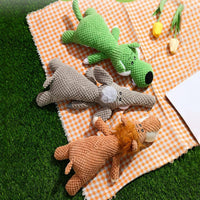 HKM-0472765 Interactive Plush Dog Toy with Teeth Cleaning Design and Sound Device - Cute Animal Shape