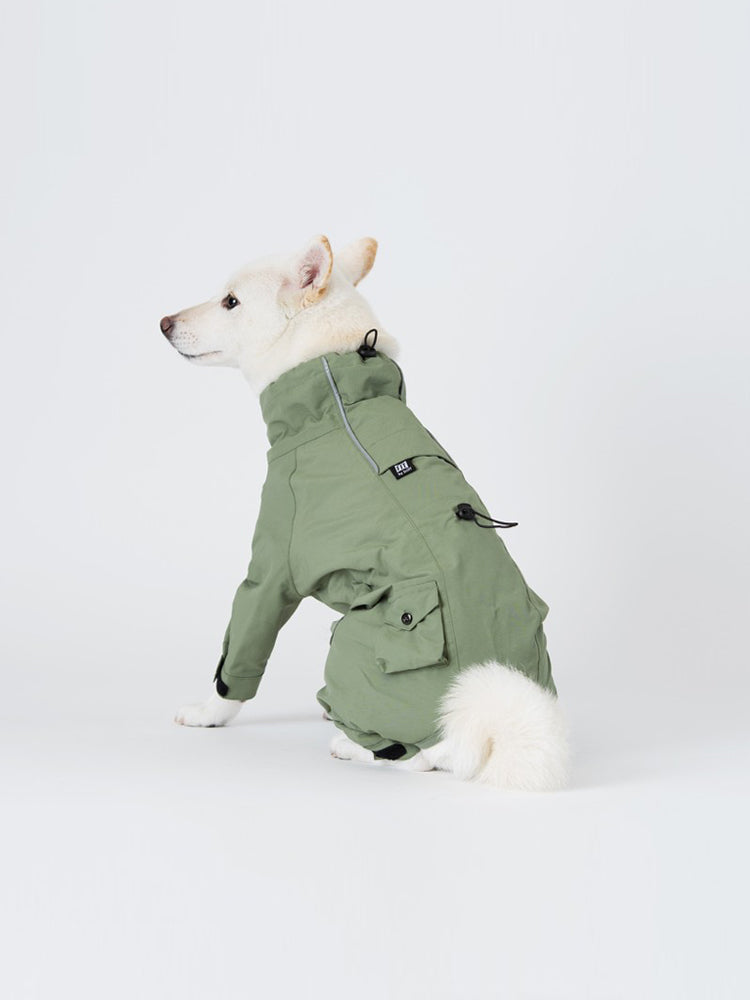 HKM-0473661 Waterproof and Windproof Leisure Suit in Off-White Moss Green