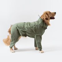 HKM-0473661 Waterproof and Windproof Leisure Suit in Off-White Moss Green