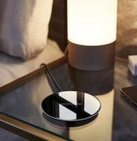 HKM-047443 Mirror Round Wireless Charger - 5W Acrylic, Micro USB, Private Mode, Lightweight Design