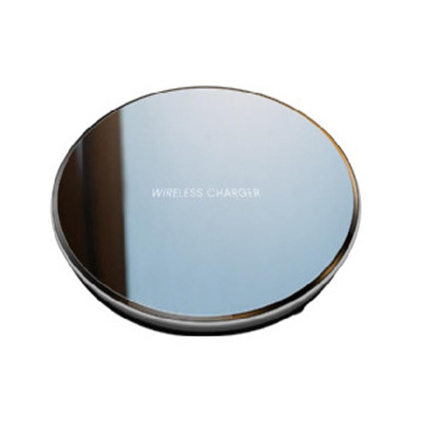 HKM-047443 Mirror Round Wireless Charger - 5W Acrylic, Micro USB, Private Mode, Lightweight Design