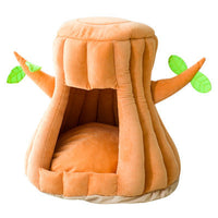 HKM-0475325 Cozy Semi-Enclosed Velvet Cat Nest for Deep Sleep - Large Size 40*48 cm