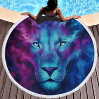 HKM-047699 Round Microfiber Beach Towel - 150cm x 150cm, Lightweight & Quick-Drying