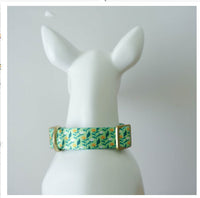 HKM-0477245 Flower Pattern Nylon Ribbon Pet Collar for All Seasons - Multiple Sizes Available
