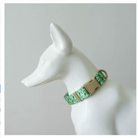 HKM-0477245 Flower Pattern Nylon Ribbon Pet Collar for All Seasons - Multiple Sizes Available