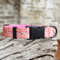 HKM-0477245 Flower Pattern Nylon Ribbon Pet Collar for All Seasons - Multiple Sizes Available