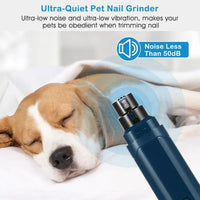 HKM-0479037 Quiet USB Rechargeable Pet Nail Grinder with 2 Adjustable Speed Settings