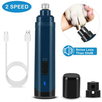 HKM-0479037 Quiet USB Rechargeable Pet Nail Grinder with 2 Adjustable Speed Settings
