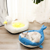 HKM-0479293 Super Soft Whale and Duck Pet Nest for Cats and Small Dogs - Multiple Sizes Available