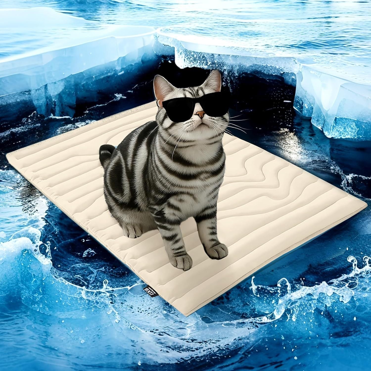 HKM-0480061 Cooling Pet Ice Mat for Summer Heatstroke Prevention - Gray, Multiple Sizes Available