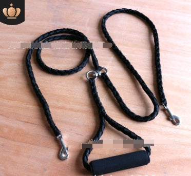 HKM-0480829 Hand-Knitted Double-Headed Dog Leash with Anti-Winding Feature, 140CM Length