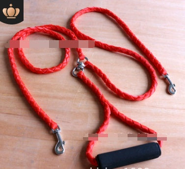 HKM-0480829 Hand-Knitted Double-Headed Dog Leash with Anti-Winding Feature, 140CM Length