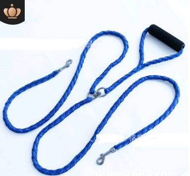 HKM-0480829 Hand-Knitted Double-Headed Dog Leash with Anti-Winding Feature, 140CM Length