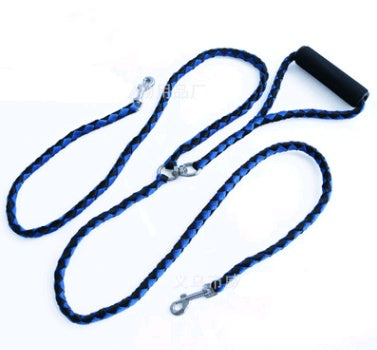 HKM-0480829 Hand-Knitted Double-Headed Dog Leash with Anti-Winding Feature, 140CM Length