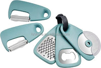 HKM-048083 5-Piece Space-Saving Stainless Steel Cooking Utensils Set