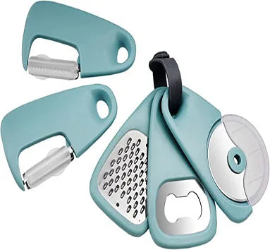 HKM-048083 5-Piece Space-Saving Stainless Steel Cooking Utensils Set