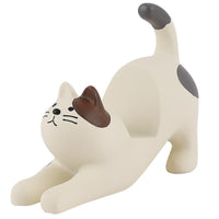 HKM-048083 Cat-Shaped Mobile Phone Holder for Desk and Car - Multifunctional Resin Stand