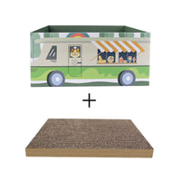 HKM-0481213 Durable Corrugated Paper Cat Scratching Toy with Replaceable Core - Meow & Car Patterns