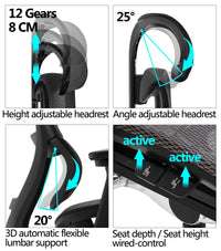 HKM-048147 Adjustable Ergonomic Swivel Executive Office Chair with Armrests - Modern Design for Home or Work