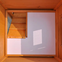 HKM-0482621 Two-Level Rabbit Hutch with Pine Wood Frame and Weather-Resistant Roof, Easy Cleaning Design