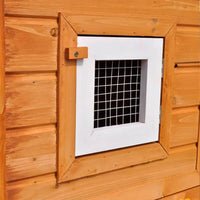 HKM-0482621 Two-Level Rabbit Hutch with Pine Wood Frame and Weather-Resistant Roof, Easy Cleaning Design