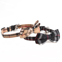 HKM-0483261 Simple Canvas Plaid Pet Collar - Black and Yellow, 1.0*28CM, Non-Retractable Design
