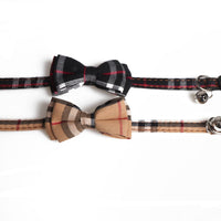 HKM-0483261 Simple Canvas Plaid Pet Collar - Black and Yellow, 1.0*28CM, Non-Retractable Design