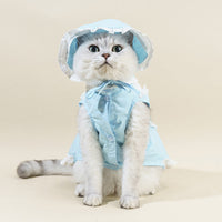 HKM-0483389 Pet Blue Maid Dress & Hat Set for Cats and Dogs in Multiple Sizes