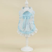 HKM-0483389 Pet Blue Maid Dress & Hat Set for Cats and Dogs in Multiple Sizes
