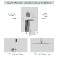 HKM-048403 16-Inch Rainfall Shower Head & Handheld Shower Faucet Combo Set, Ceiling Mounted for Luxurious Bath Experience