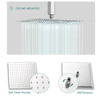 HKM-048403 16-Inch Rainfall Shower Head & Handheld Shower Faucet Combo Set, Ceiling Mounted for Luxurious Bath Experience