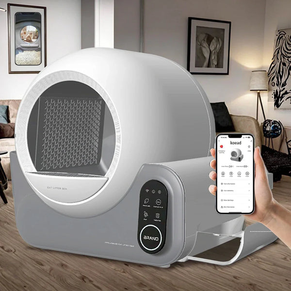 HKM-048659 Automatic Self-Cleaning 100L Plastic Cat Litter Box with Smart Monitoring and Odor Control
