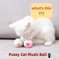 HKM-0488381 Self-Hi Music Ball Toy for Cats - Interactive Sound and Bites in Blue, Pink, and Green