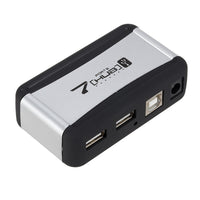 HKM-048915 7-Port USB 2.0 Hub with AC Adapter and Vertical Bracket for Seamless Device Connection
