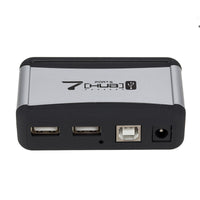 HKM-048915 7-Port USB 2.0 Hub with AC Adapter and Vertical Bracket for Seamless Device Connection